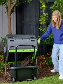 Maze 48 Gallon Compost Tumbler With Cart -Garden Tool Store 3 4 crop 8613576 02V