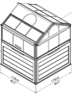 Canopia® By Palram Plant Inn™ Raised Bed Greenhouse, 4' X 4' -Garden Tool Store 8588308 10V tif