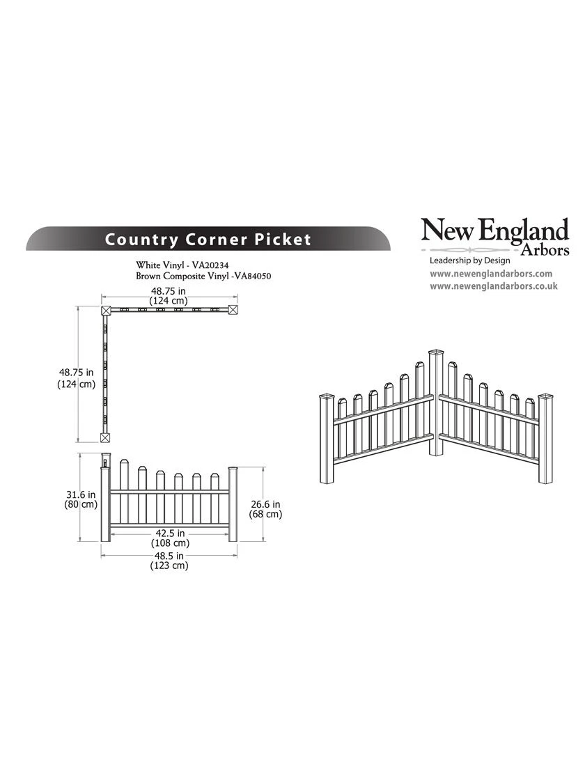 Country Corner Vinyl Picket Fence 4 Country Corner Vinyl Picket Fence - Image 2