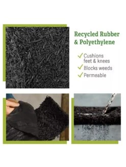 Recycled Rubber Mulch Edging, 12’ X 6” -Garden Tool Store 8599854 material GSC