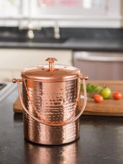 Hammered Copper Compost Pail