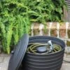 Matte Black Ribbed Hose Pot With Lid -Garden Tool Store 8611991 061 tif