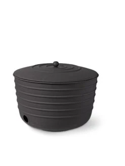 Matte Black Ribbed Hose Pot With Lid 8 Matte Black Ribbed Hose Pot With Lid -Garden Tool Store 8611991 5867 tif