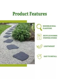 Recycled Rubber Flagstone Stepping Stone -Garden Tool Store 8612235 5