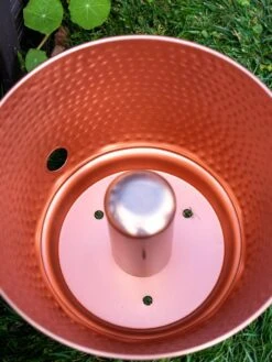 Hammered Copper Hose Pot With Lid -Garden Tool Store 8613311 0022